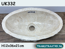 Smalle fontein wc marmer wit / beige UK332 (36x21cm)