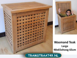 Wasmand van teakhout Lage