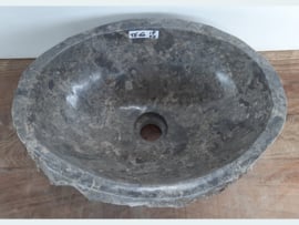 Lavabo riviersteen grijs/wit TG60 (40x30cm)