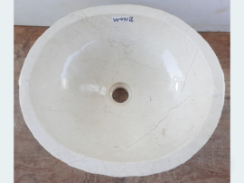 Waskom riviersteen wit / beige VV431 (42x37cm)