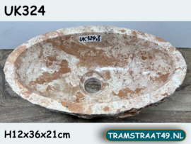 Meerkleurig smalle fontein wc riviersteen UK324