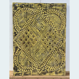 Gele wandpaneel houtsnijwerk IF73 (H140 cm)