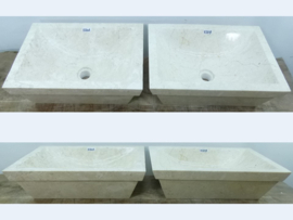 Set vierkante wastafel wit/beige K120 (50x35cm)