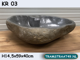 Natuursteen waskom met kraangat KR03 (59x40cm)