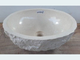 Riviersteen lavabo wit/beige VV470 (36x31cm)