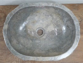 Marmeren waskom grijs / wit G96 (41x31cm)
