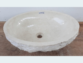 Natuursteen waskom crème VV326 (52x41cm)
