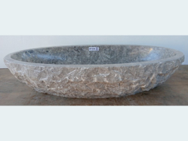 Lange lavabo riviersteen grijs/wit/beige TT97 (71x37cm)