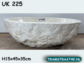 Lavabo beige/wit natuursteen UK225