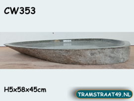 Grote wasschaal vogel riviersteen CW353 (58x45cm)