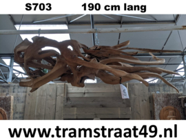 Teak root hanging sculpture