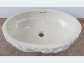Riviersteen lavabo wit / beige VV357 (52x36cm)