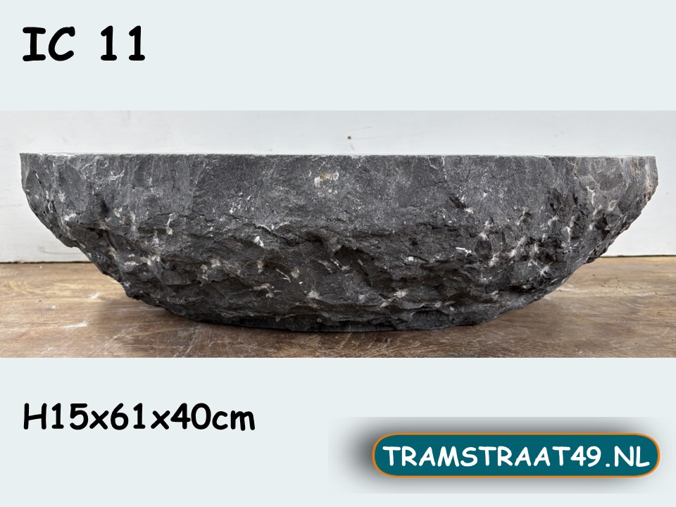 Badkamer pompbak riviersteen grijs/wit IC11 (61x40cm)