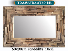Wandspiegel houten latjes (60x90cm)