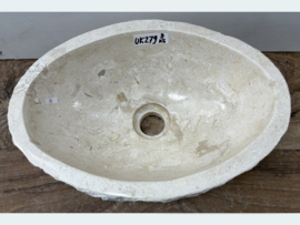 Wit / beige wasbak toilet riviersteen UK279 (36x26cm)