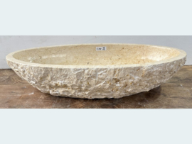 Ovale pompbak riviersteen beige/wit IC04 (70x36cm)