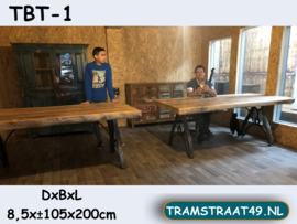 Teak hout tafelblad TBT-1 (200x105cm)