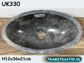 Smalle fontein toilet riviersteen grijs/wit UK330