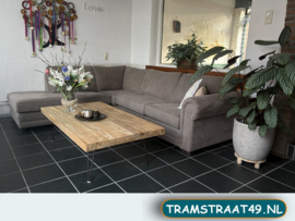 Rechthoekige salontafel blad van teak hout