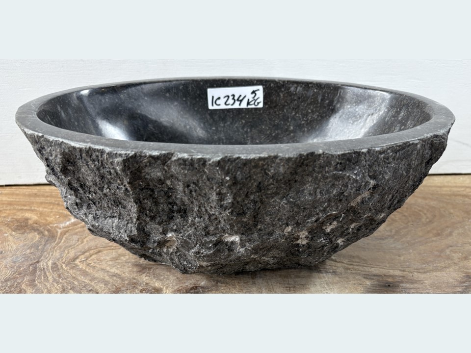 Fontein toilet uit marmer donkergrijs IC234 (30x21cm)