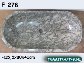 Trog wasbak lichtgrijs / wit F278 (80x40cm)