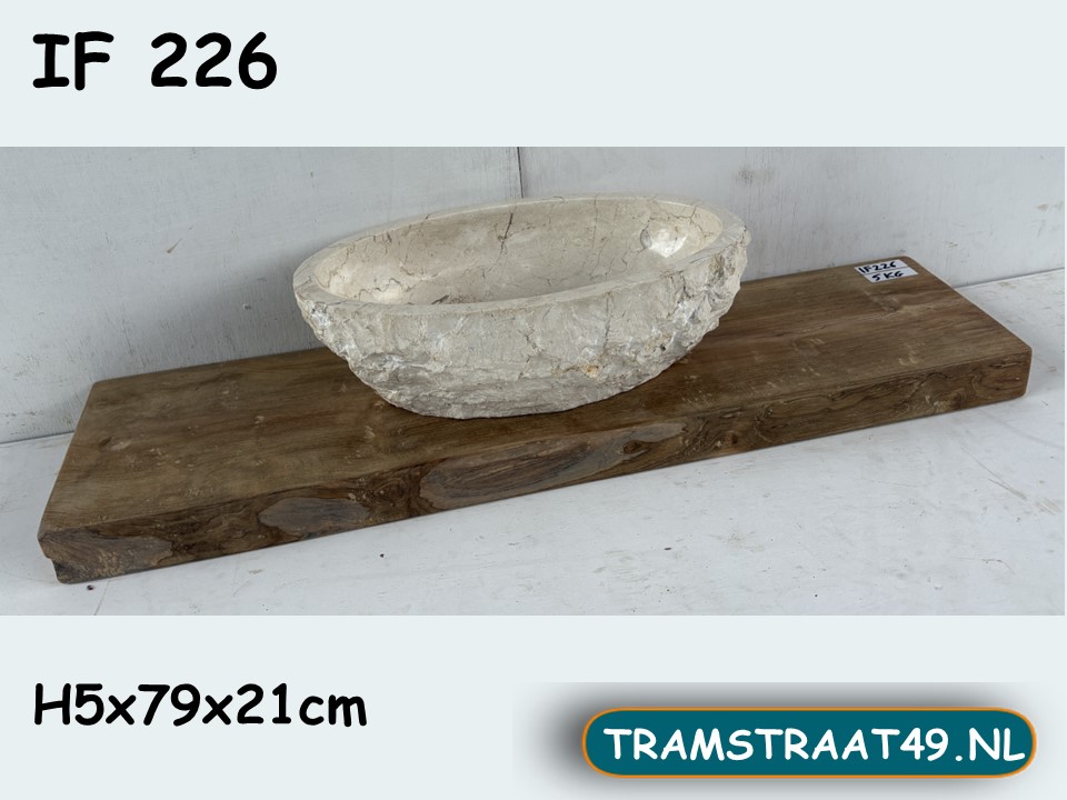 Smalle plank van teak wortel IF226 (79x21cm)