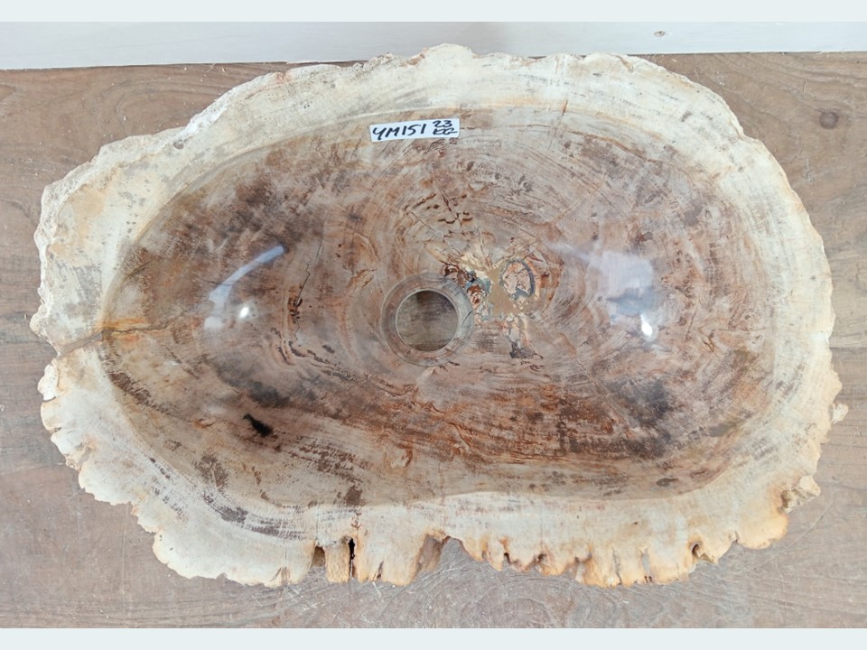 Versteend hout wasbak YM151 (48x30cm)