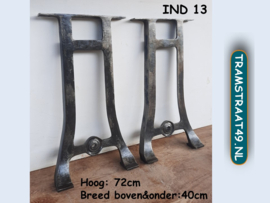 Industriële tafelpoten / wastafelpoten /sidetable poten 72 cm hoog