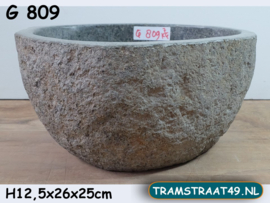 Grijze waskommetje riviersteen G809 (26x25cm)