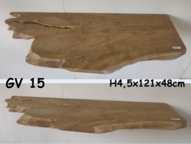 Teak wortel wastafel blad GV15