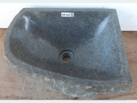 Driehoek waskom riviersteen MP147 (41x33cm)