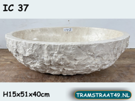 Wit/beige lavabo riviersteen IC37 (51x40cm)