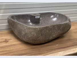 Wasbak met kraangat natuursteen KR10 (58x37cm)
