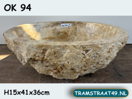 Kleurige lavabo riviersteen OK94 (41x36cm)