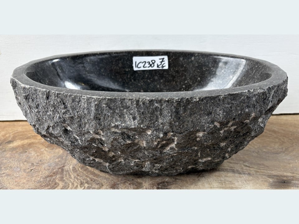 Grijze fontein wc riviersteen IC238 (31x11cm)