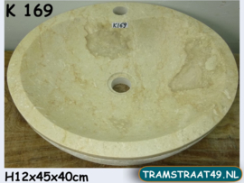 Wastafel marmer met kraangat K169