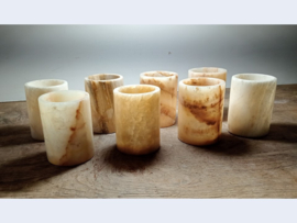 Theelicht houder uit natuursteen onyx
