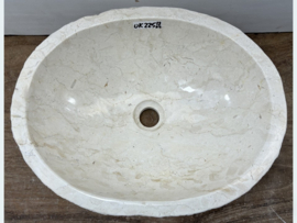 Lavabo beige/wit natuursteen UK225