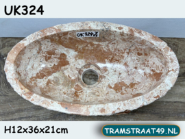 Meerkleurig smalle fontein wc riviersteen UK324