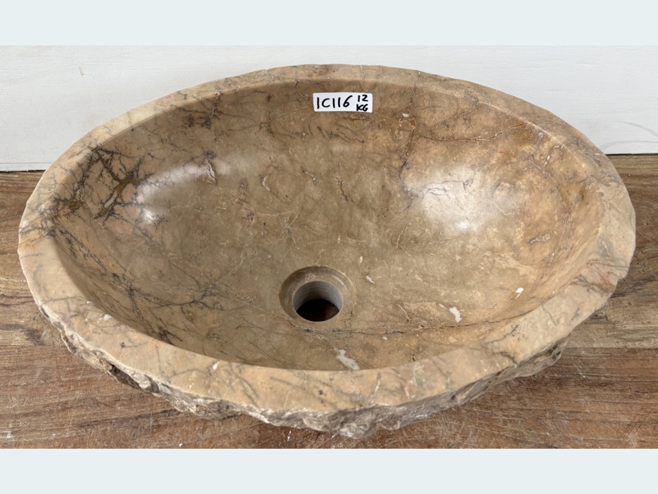 Kleurige wasbak riviersteen IC116 (41x31cm)
