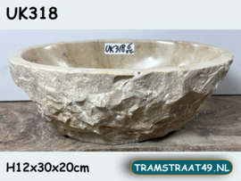 Kleurige ovale fontein toilet riviersteen UK318 (30x20cm)