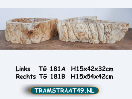 Versteend hout wastafel set TG181