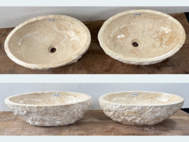 Set lavabo riviersteen beige/wit IC70 (51x36cm)