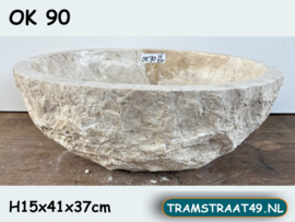 Waskom marmer beige/wit OK90 (41x37cm)