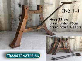 Industriële tafelpoten extra breed 72cm hoog - per 2 IND1-1