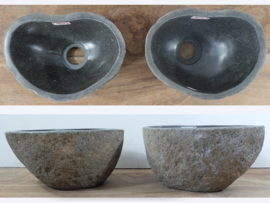 Twee fonteinen toilet uit dezelfde steen C487 (26x19cm)