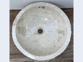 Beige/wit wastafel riviersteen rond UK213 (Ø40cm)