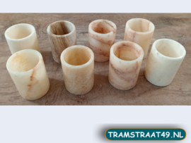 Theelicht houder uit natuursteen onyx