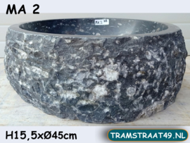 Ronde wasbak ammoniet fossiel MA2 (H15,5xØ45 cm)