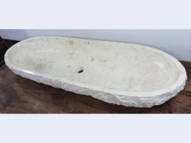 Ovale wasbak trog wit/beige marmer TG5 (121x41cm)